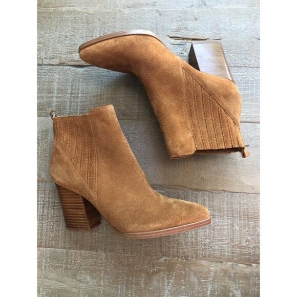 MARC FISHER WOMEN'S ALVA POINTY TOE brown suede BOOTIE Size 8.5 - Picture 6 of 8